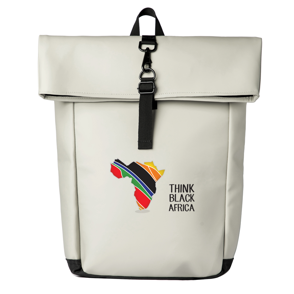 ThinkBlackAfrica - Leather Look Roll-Top Backpack